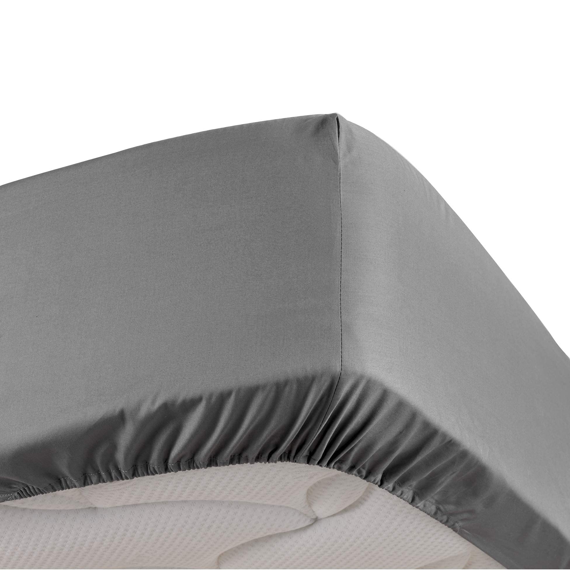 Promo Linge Draps Housse percale 90x190 drap coton anthracite