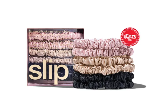 Slip Skinny Scrunchies chouchous soie multi rose noir x6