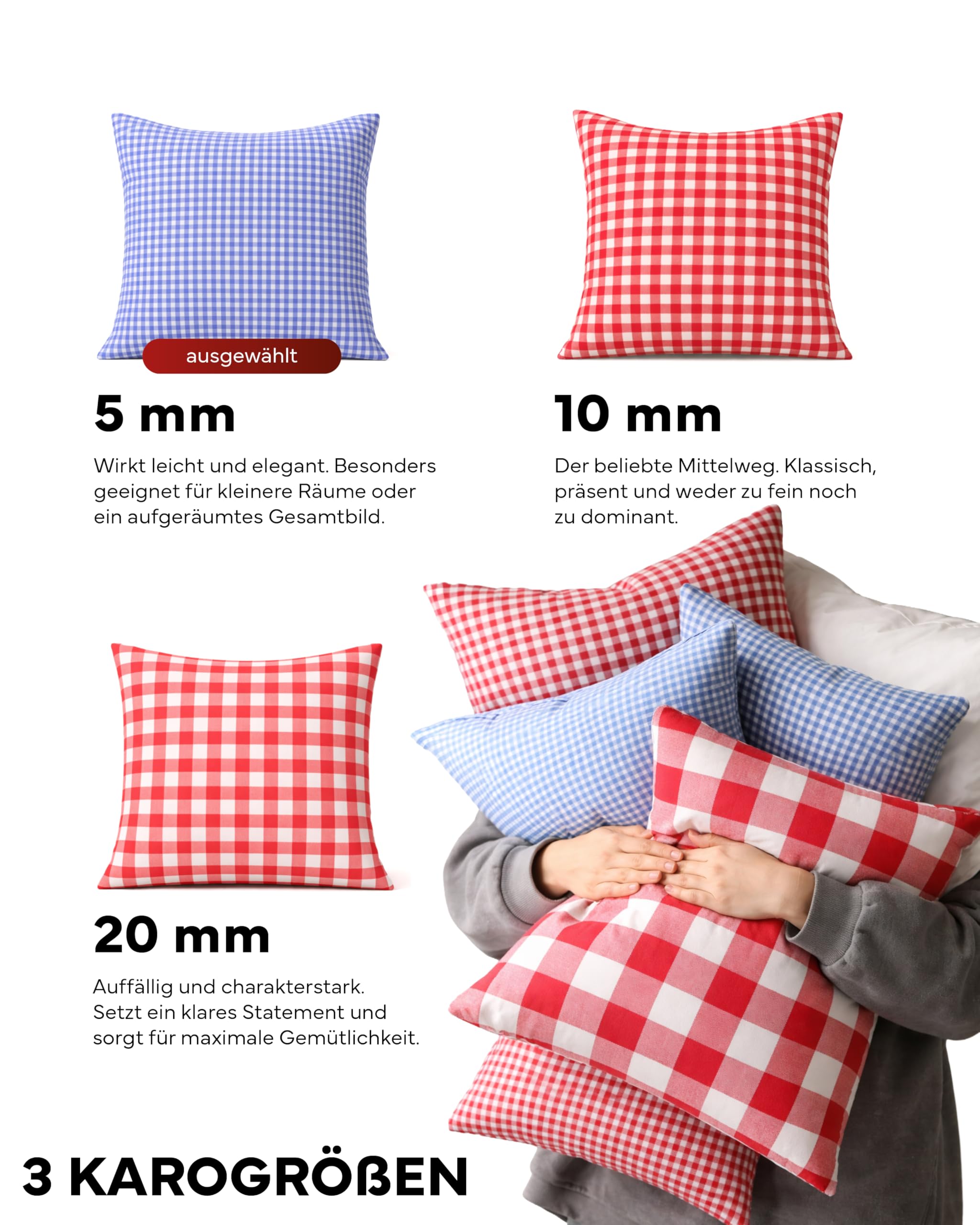 Texpot Kissenhüllen housse de coussin 40x40 bleu coton lot 1