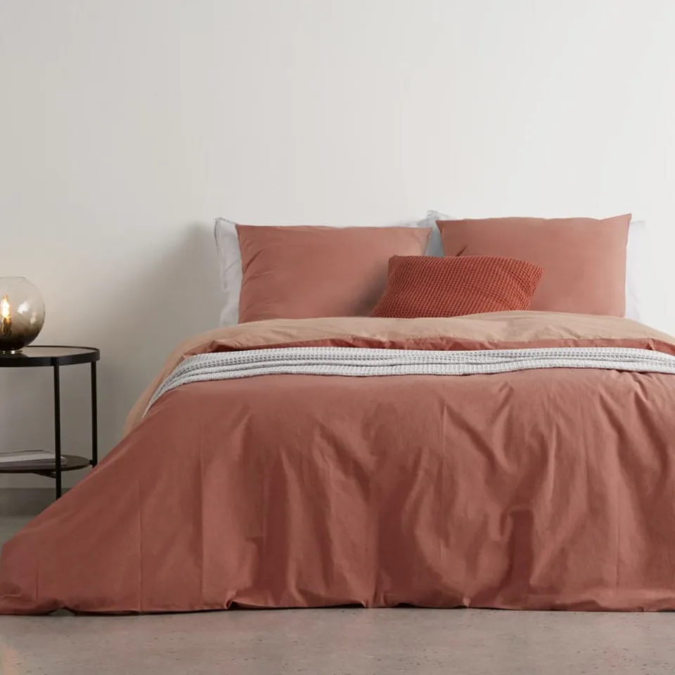 Lingorama Bicolore parure housse couette percale 220x240