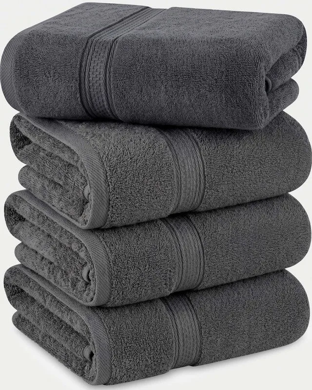 Utopia Bedding Towels grande serviette bain coton gris lot 4