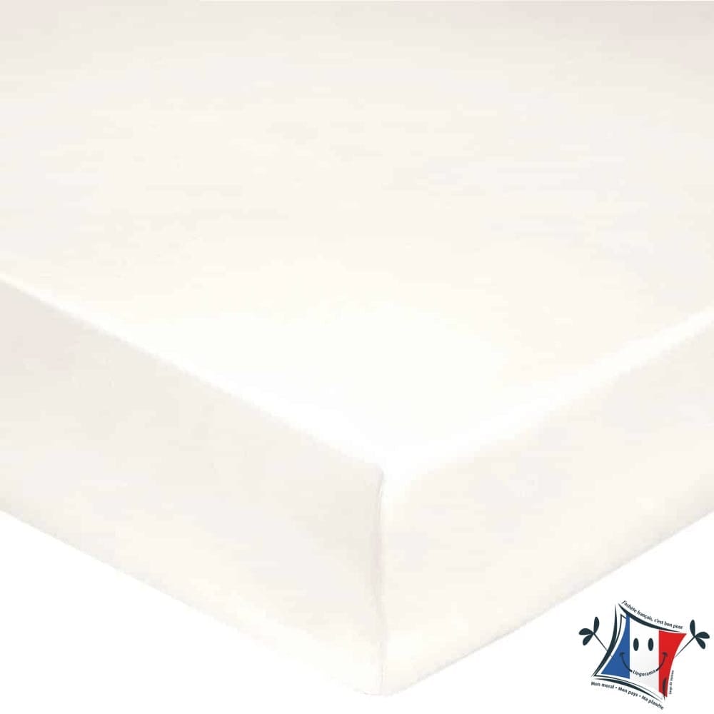 Lingorama drap-housse 140x190 percale bonnet 35 cm blanc