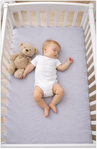 TEXPOT Bettlaken drap-housse 60x120 cm gris bébé coton