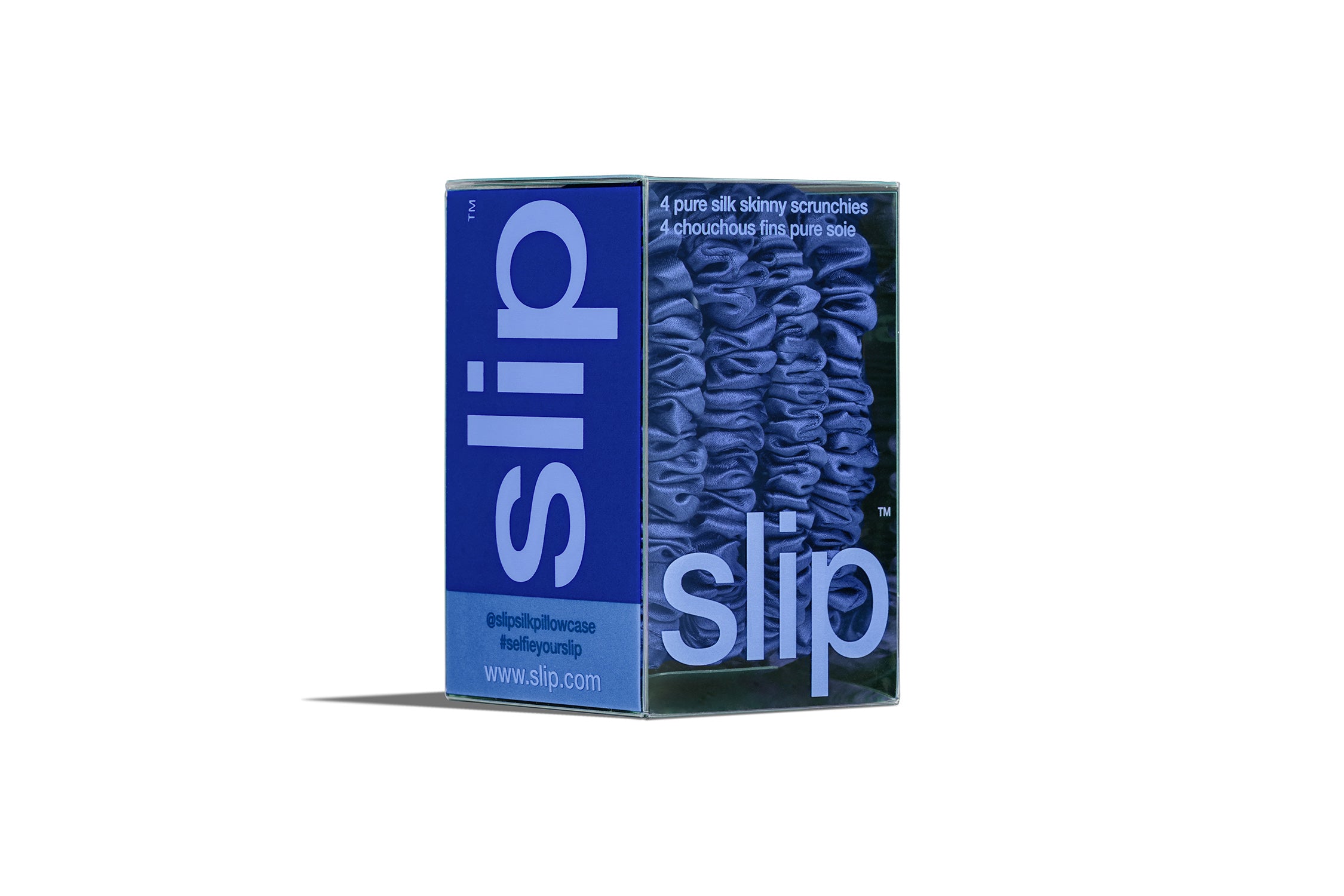 Slip Skinny Scrunchies chouchou bleu roi lot 4 soie