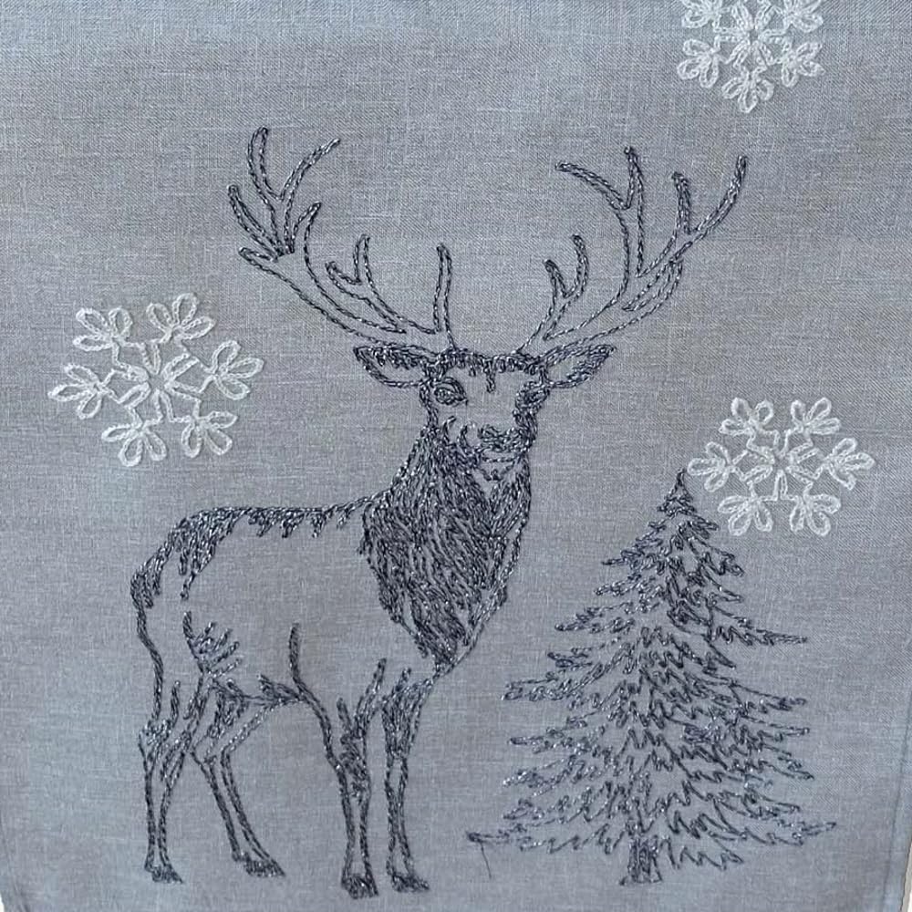 TEXPOT Tischläufer chemin de table 40x175 broderie élan Noël