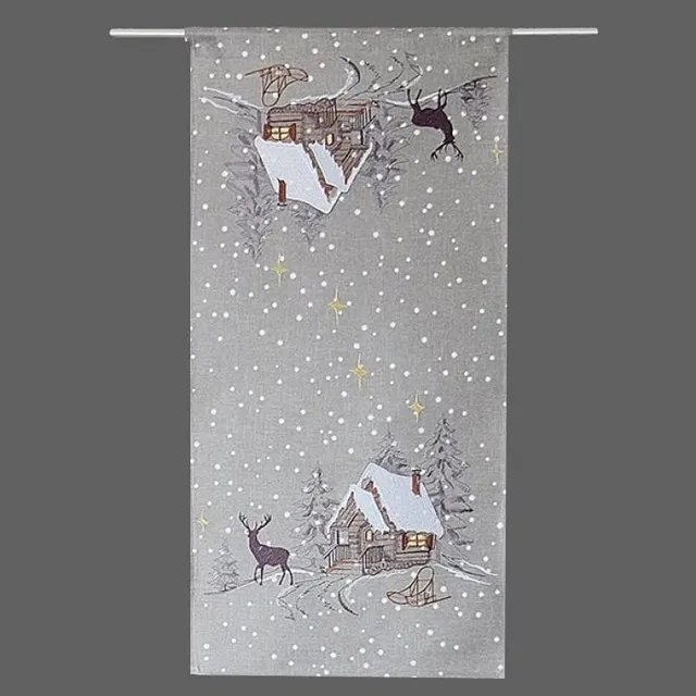 TEXPOT Forêt Hiver 40x200 chemin de table gris clair Noël
