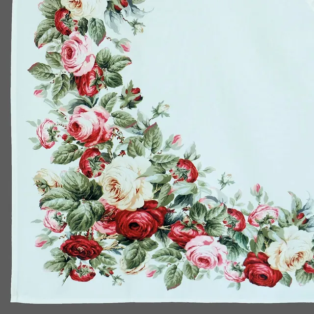 TEXPOT Tischdecken Nappe roses 110x110 polyester blanc