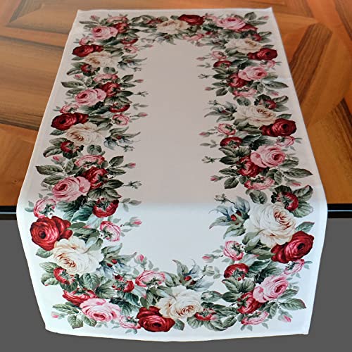 TEXPOT Tischläufer Chemin de table roses 40x90 polyester