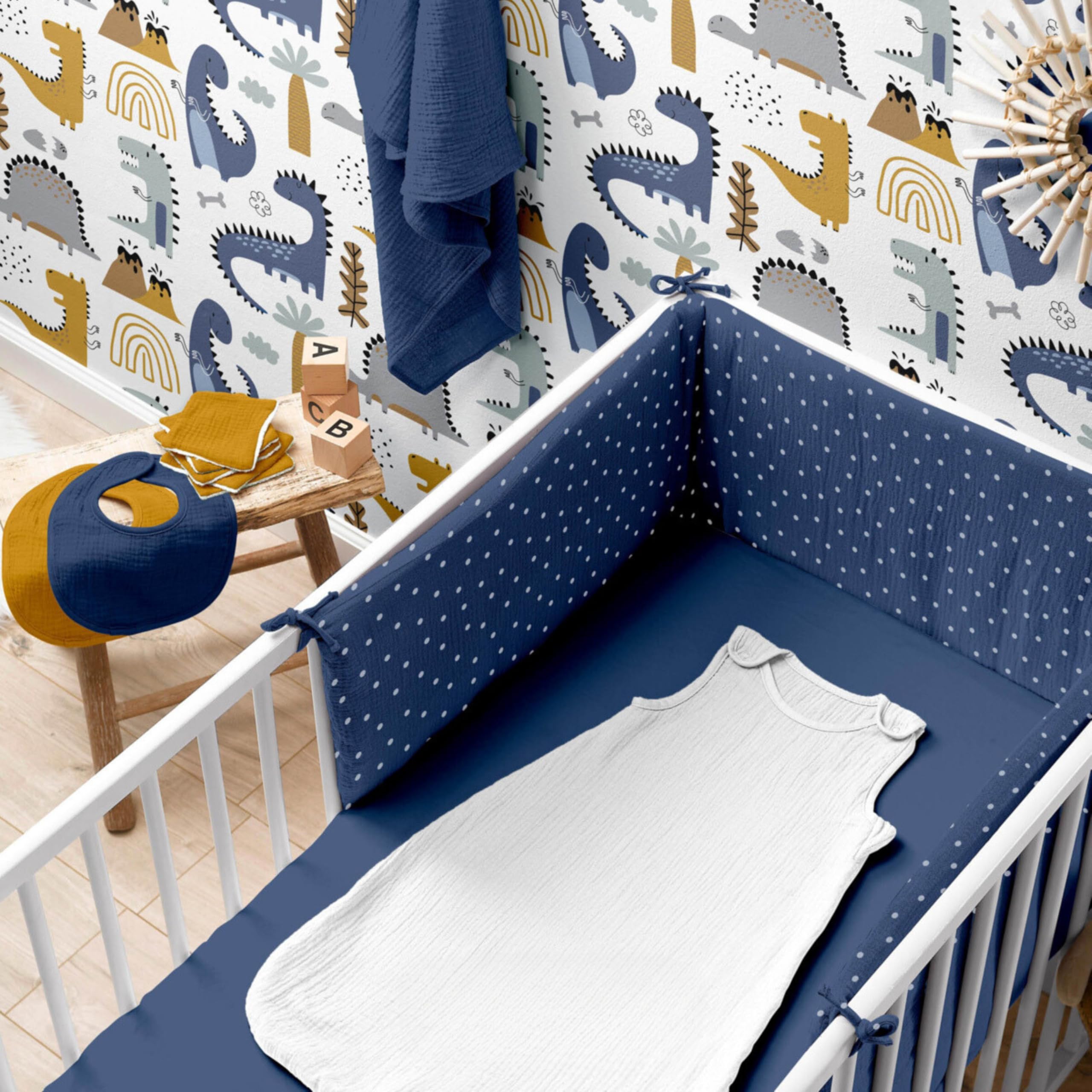 Promo Linge Draps Housse drap-housse bébé 60x120cm bleu coton