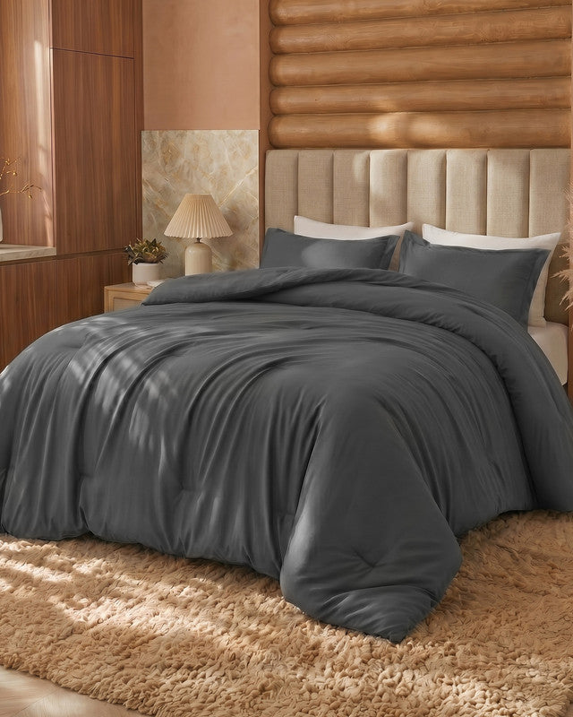 Utopia Bedding Comforters Parure couette Queen grise 3p