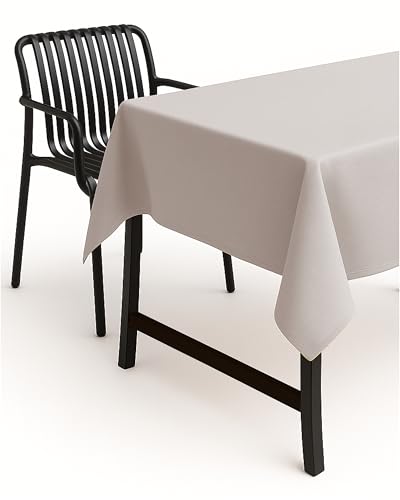 TEXPOT Gartentischdecken Nappe jardin ronde 140 cm gris clair aspect lin