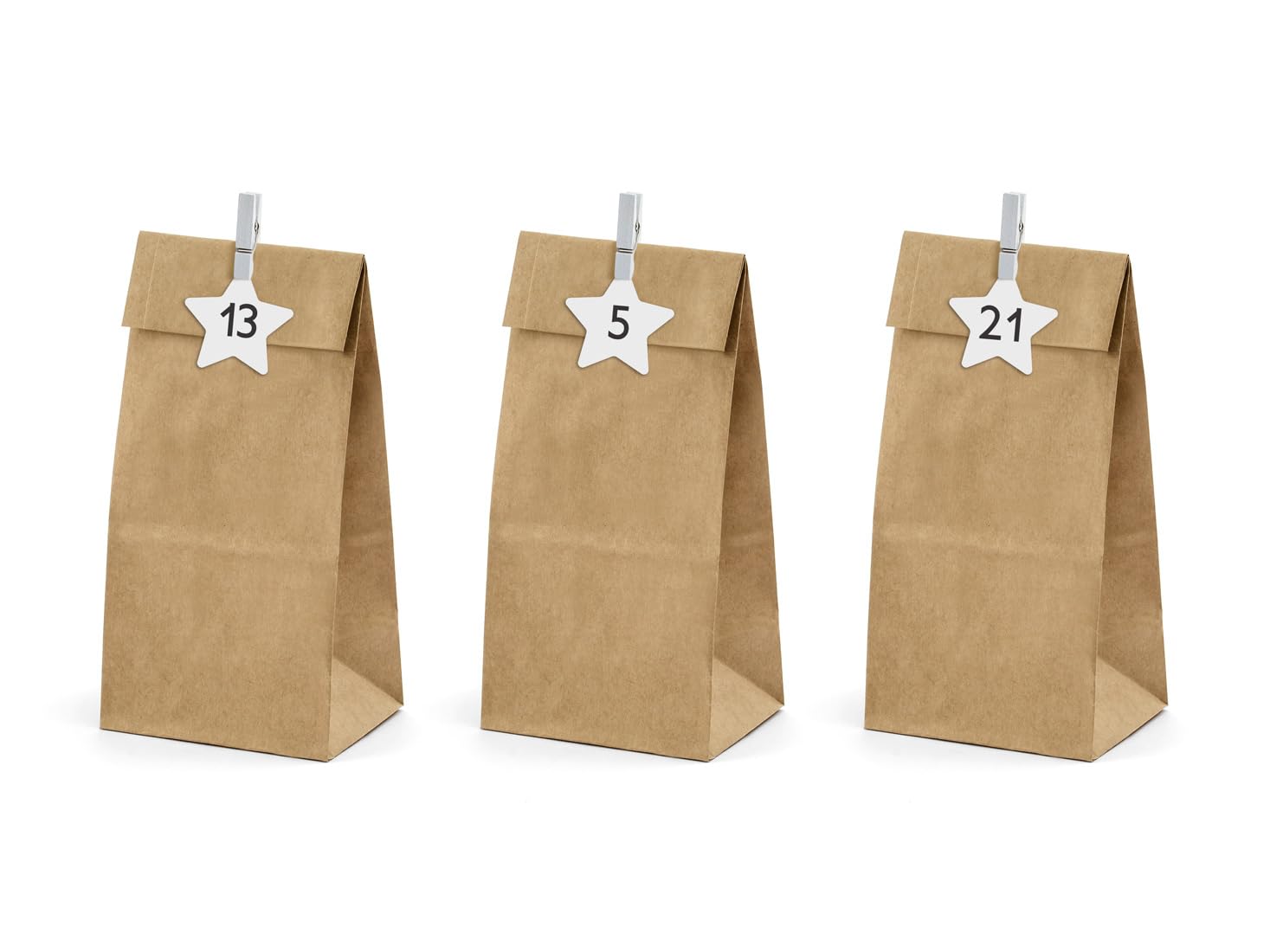 TEXPOT Deko calendrier de l'Avent 24 sachets marron kraft