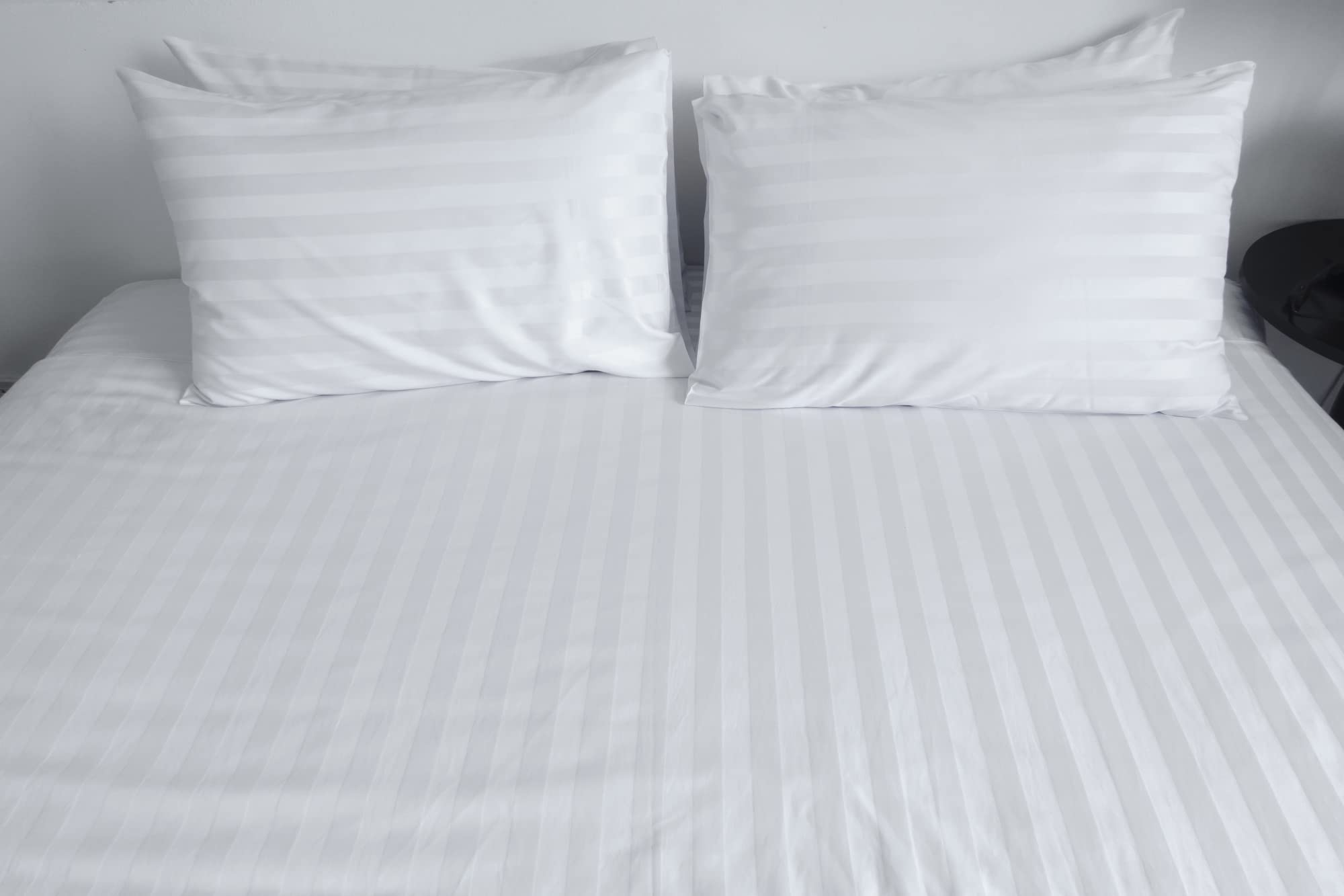 TEXPOT taie oreiller blanche rayures 80x60 coton