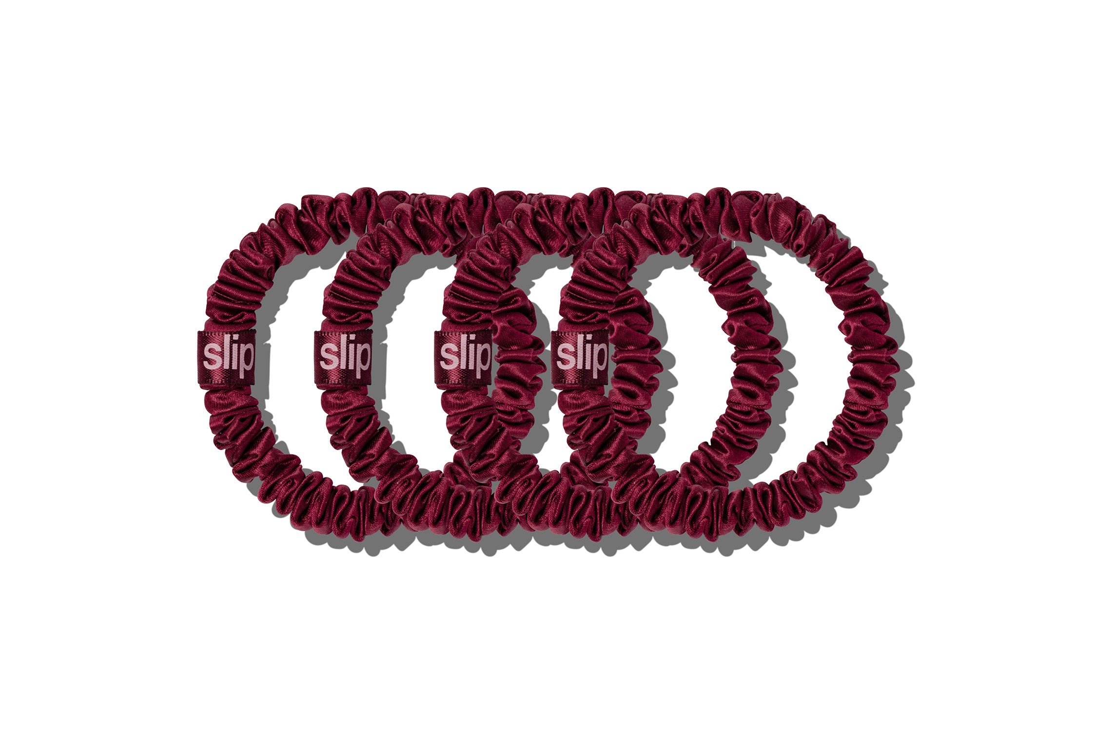 Slip Skinny Scrunchies chouchou soie bordeaux 4 pièces