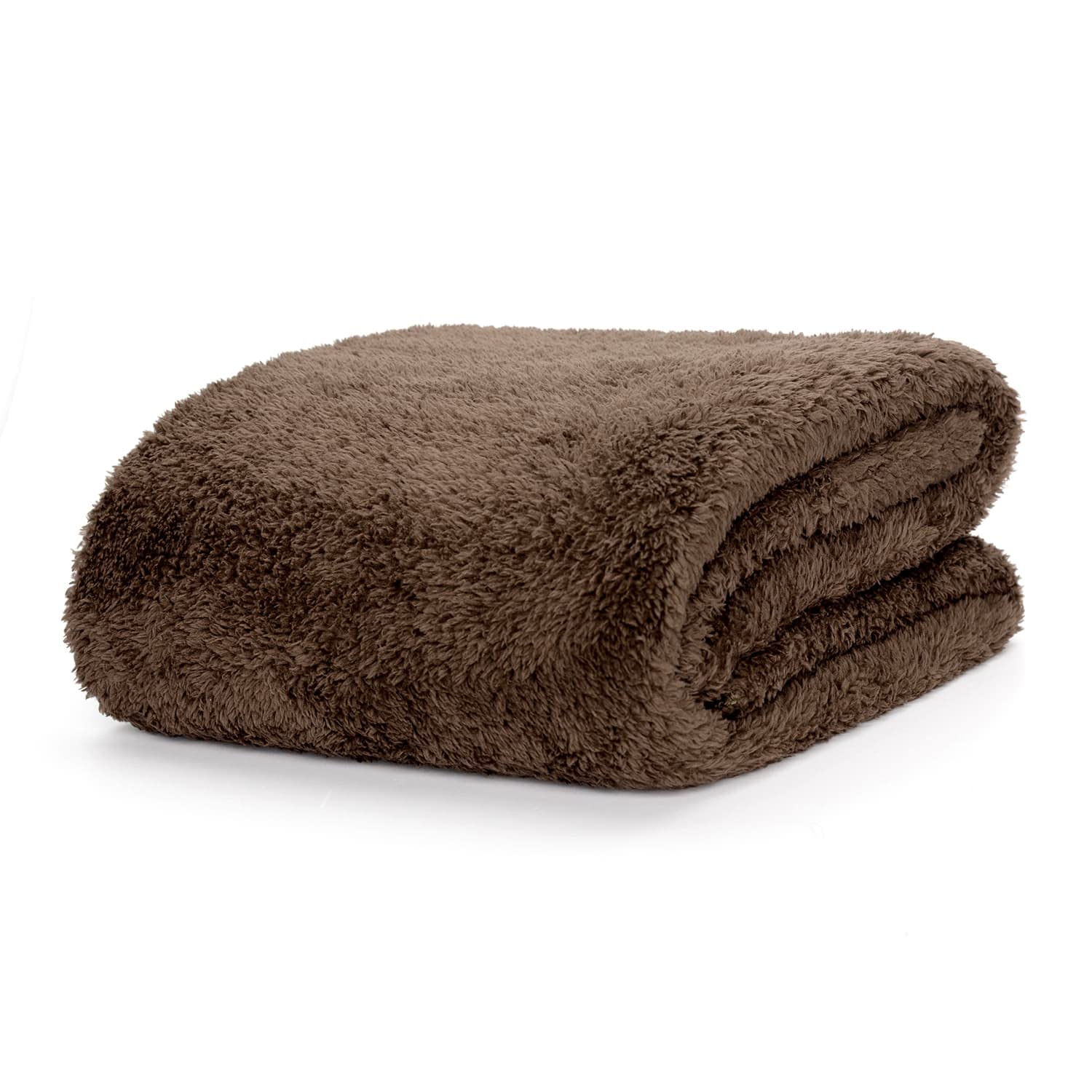 Snug Snug-Rug Sherpa Throw Blanket plaid marron chocolat 127x178