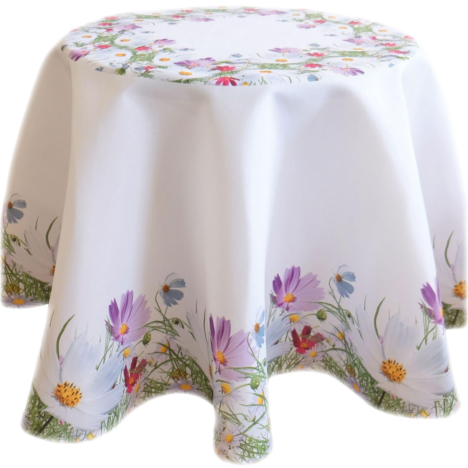 TEXPOT Prairie Fleurie 40x140 chemin de table blanc fleurs