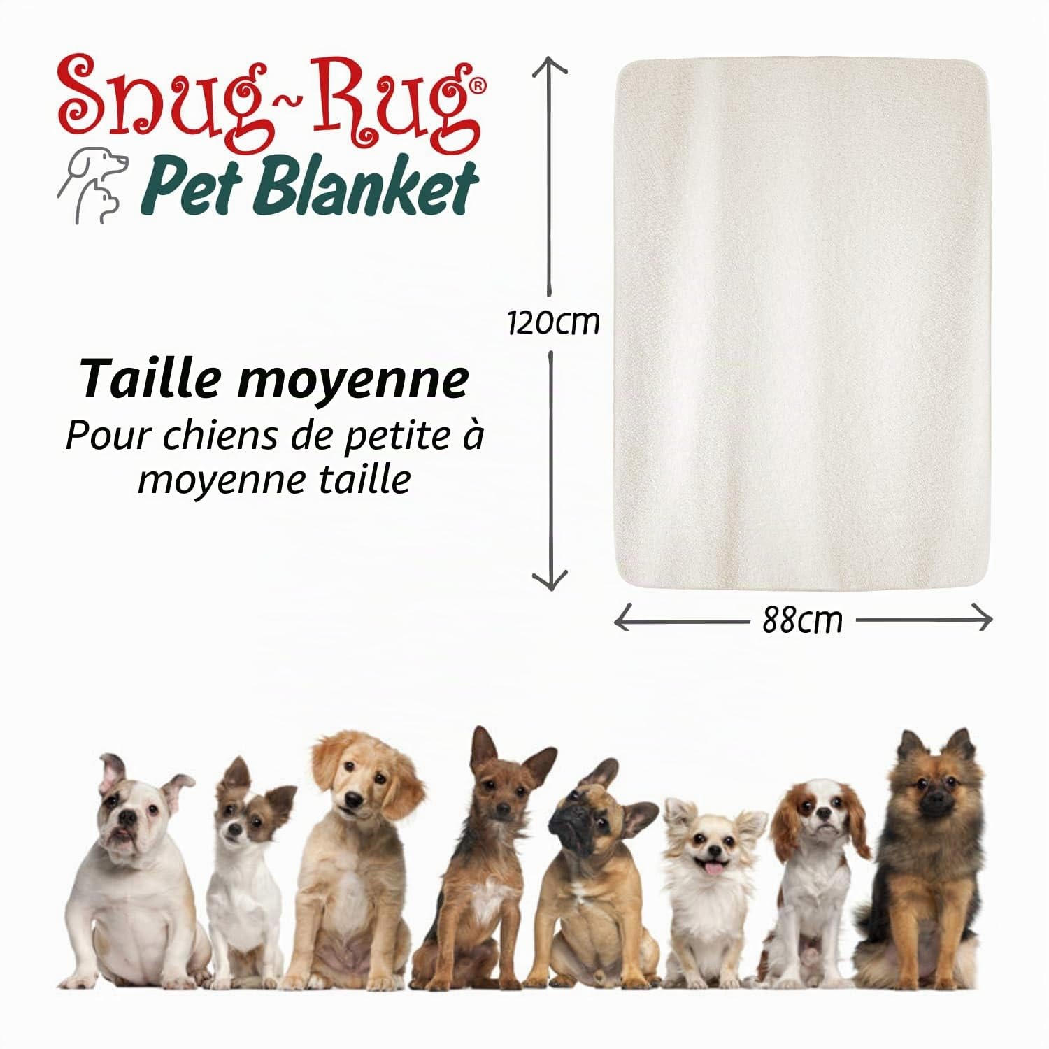 Snug Snug-Rug Sherpa Plaid animal Crème 120x88 cm