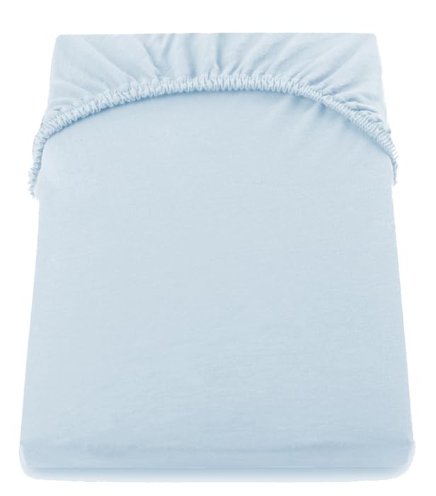 TEXPOT Bettlaken drap-housse jersey 90x200 bleu 100% coton