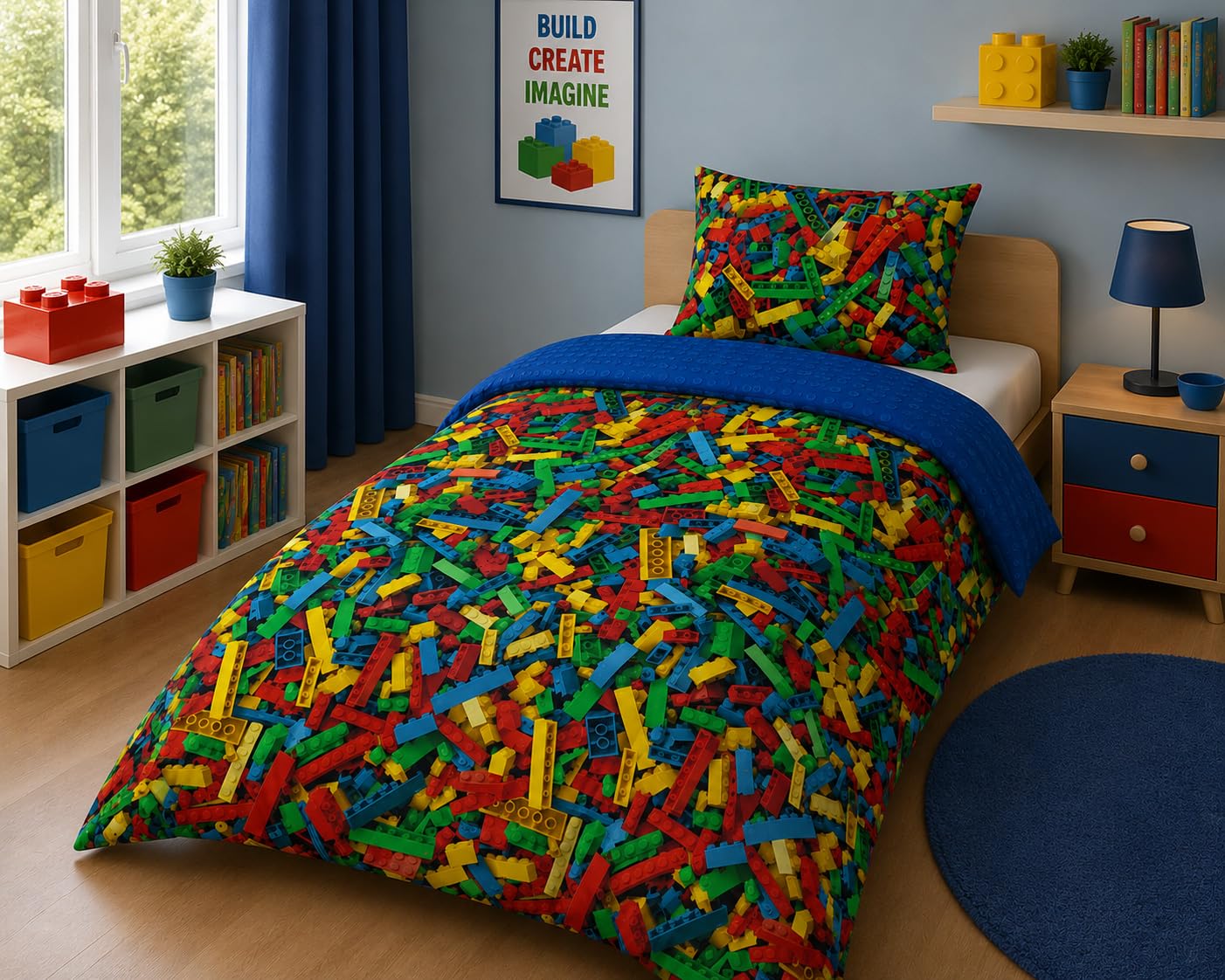 TEXPOT Bettwäsche parure lit 140x200 pompier coton 2 pièces