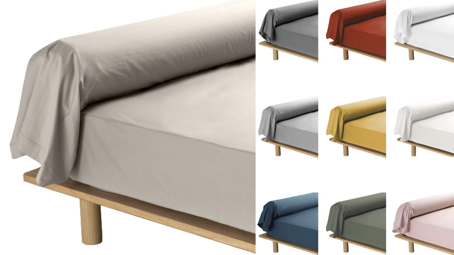 Promo Linge Taies de Traversin percale 85x185 taie anthracite