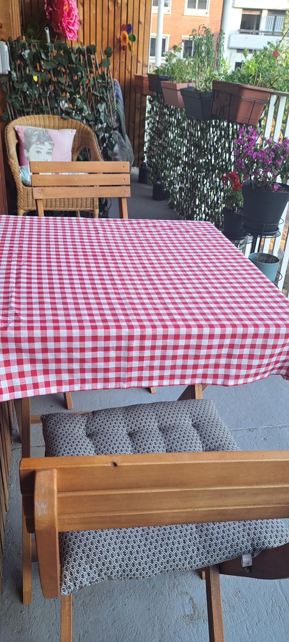 Texpot Tischdecken Nappe Coton Rouge Carreaux 80x80