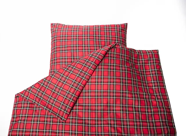Texpot Bettwäsche parure de lit carreaux rouges 135 x 200 cm