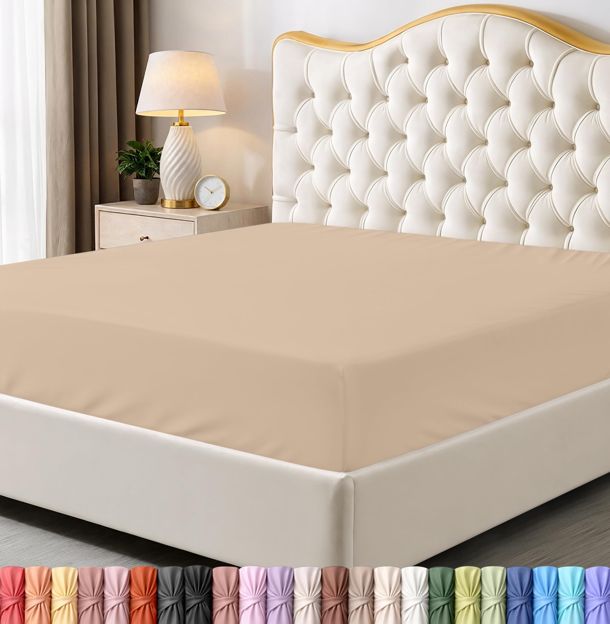 Utopia Bedding Bed Sheets Drap-Housse Microfibre Blanc Bonnet Profond
