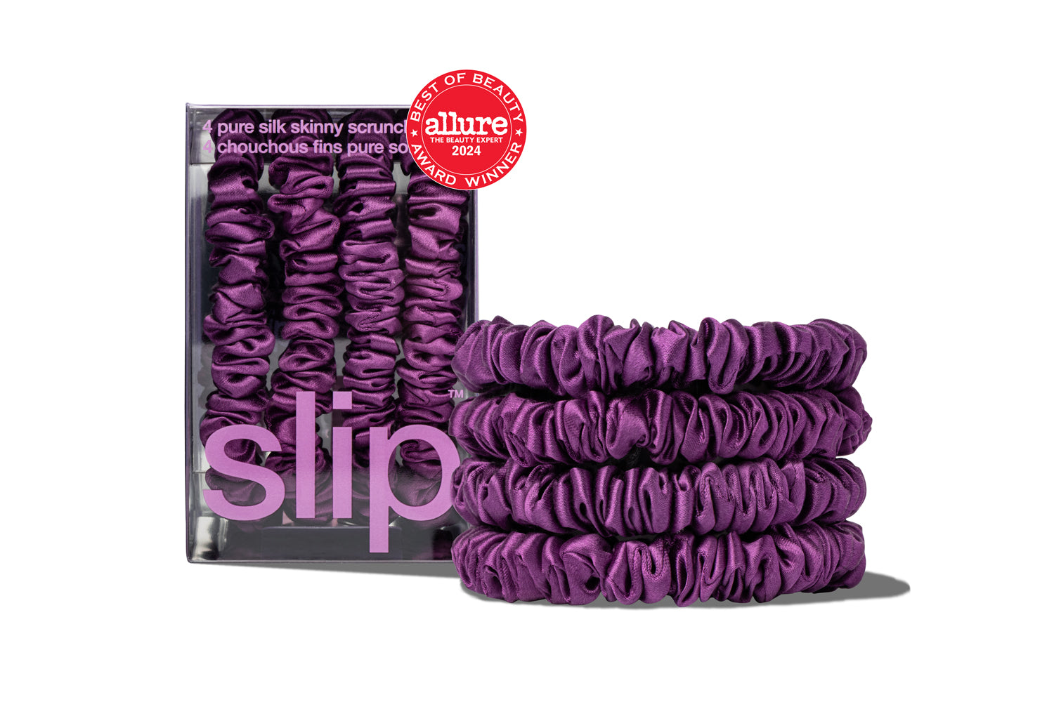 Slip Skinny Scrunchies Back to School chouchou violet foncé x4