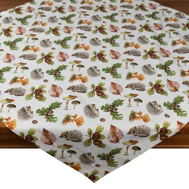 TEXPOT Tischdecken champignons hérissons nappe 85x85 cm automne