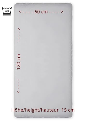 TEXPOT Bettlaken drap-housse 60x120 cm gris bébé coton