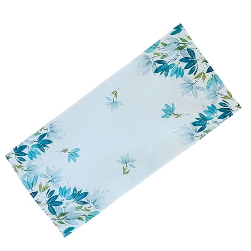 TEXPOT Tischläufer chemin de table 40x85 cm feuilles blanc