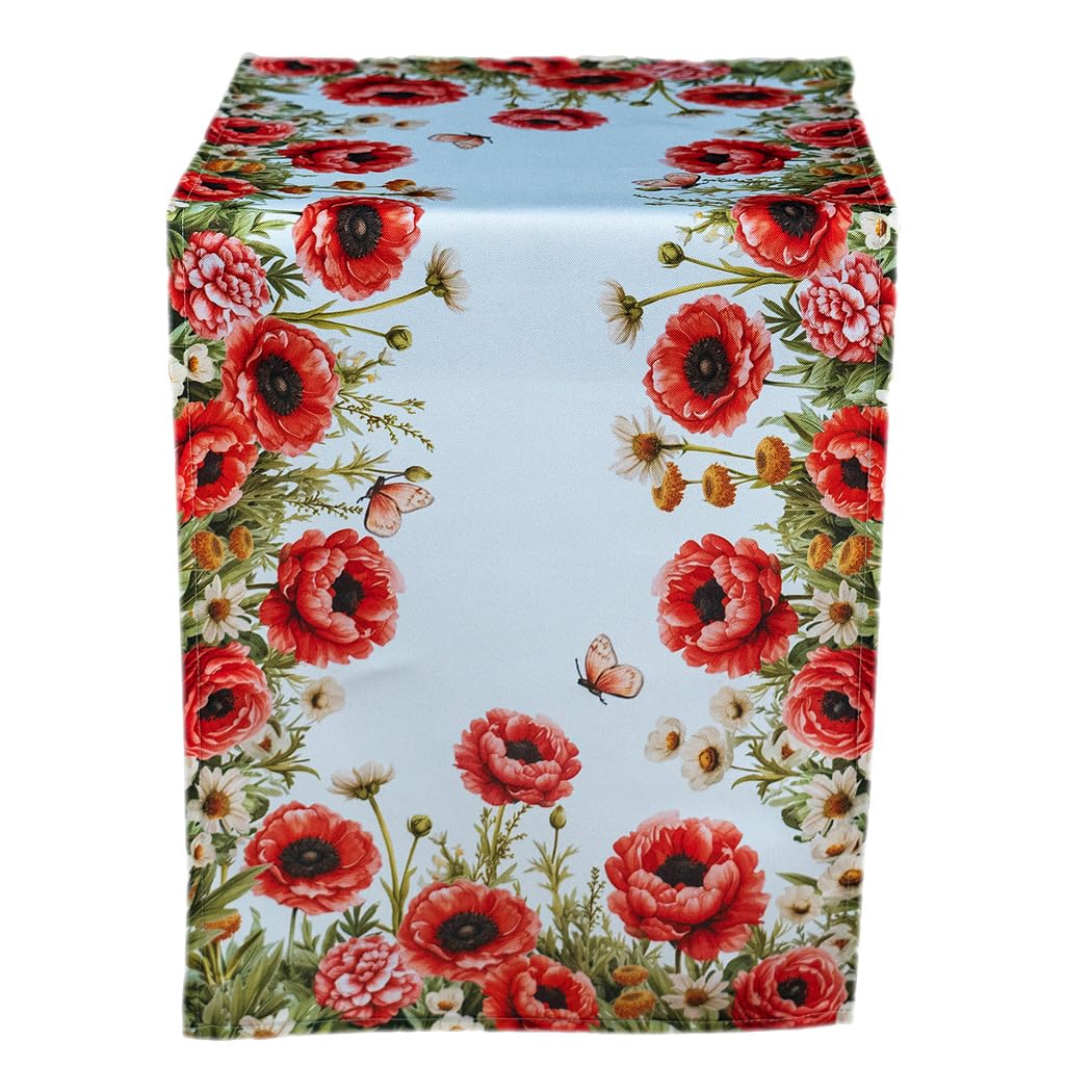 Texpot Tischdecken nappe ronde coquelicots 150x150 cm
