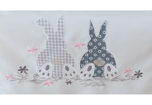 TEXPOT Tischläufer chemin de table lapin Pâques brodé 40x85 cm