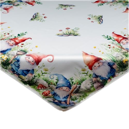TEXPOT Tischdecken nappe 85 x 85 cm motif nain blanc