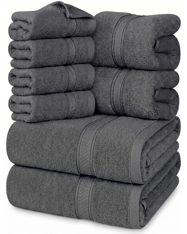 Utopia Bedding Towels Set Serviettes Coton Gris Lot 8