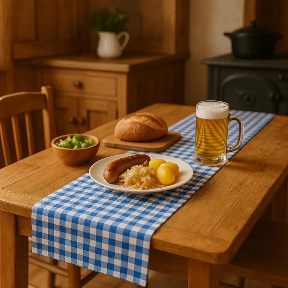 Texpot Tischläufer chemin de table coton bleu 40x200 cm