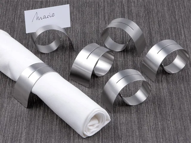 Texpot Serviettenringe ronds serviette inox fente lot 6