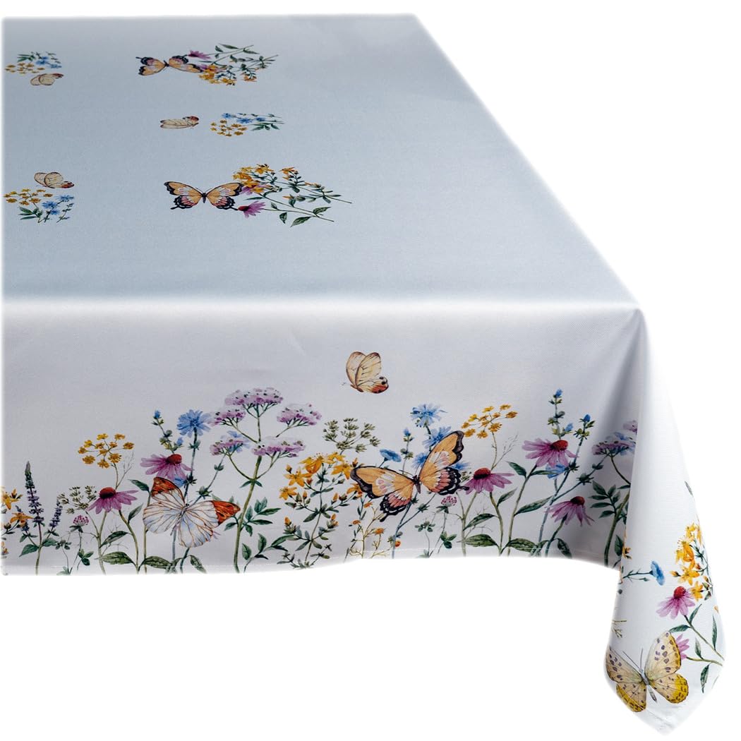 TEXPOT Tischdecken nappe 110 x 110 cm fleurs papillons polyester