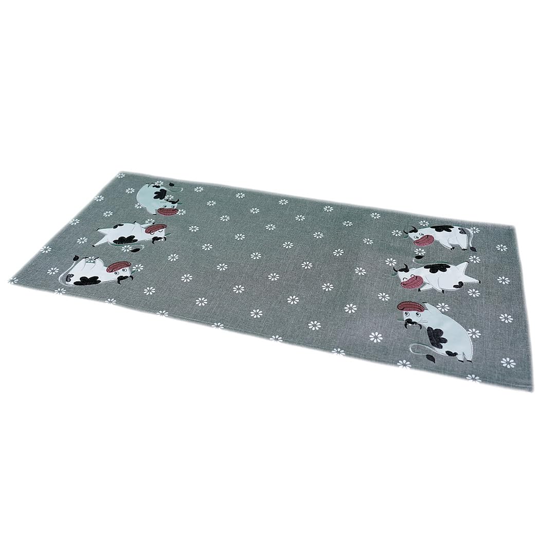 TEXPOT Tischläufer vaches nappe brodée 85x85 cm polyester