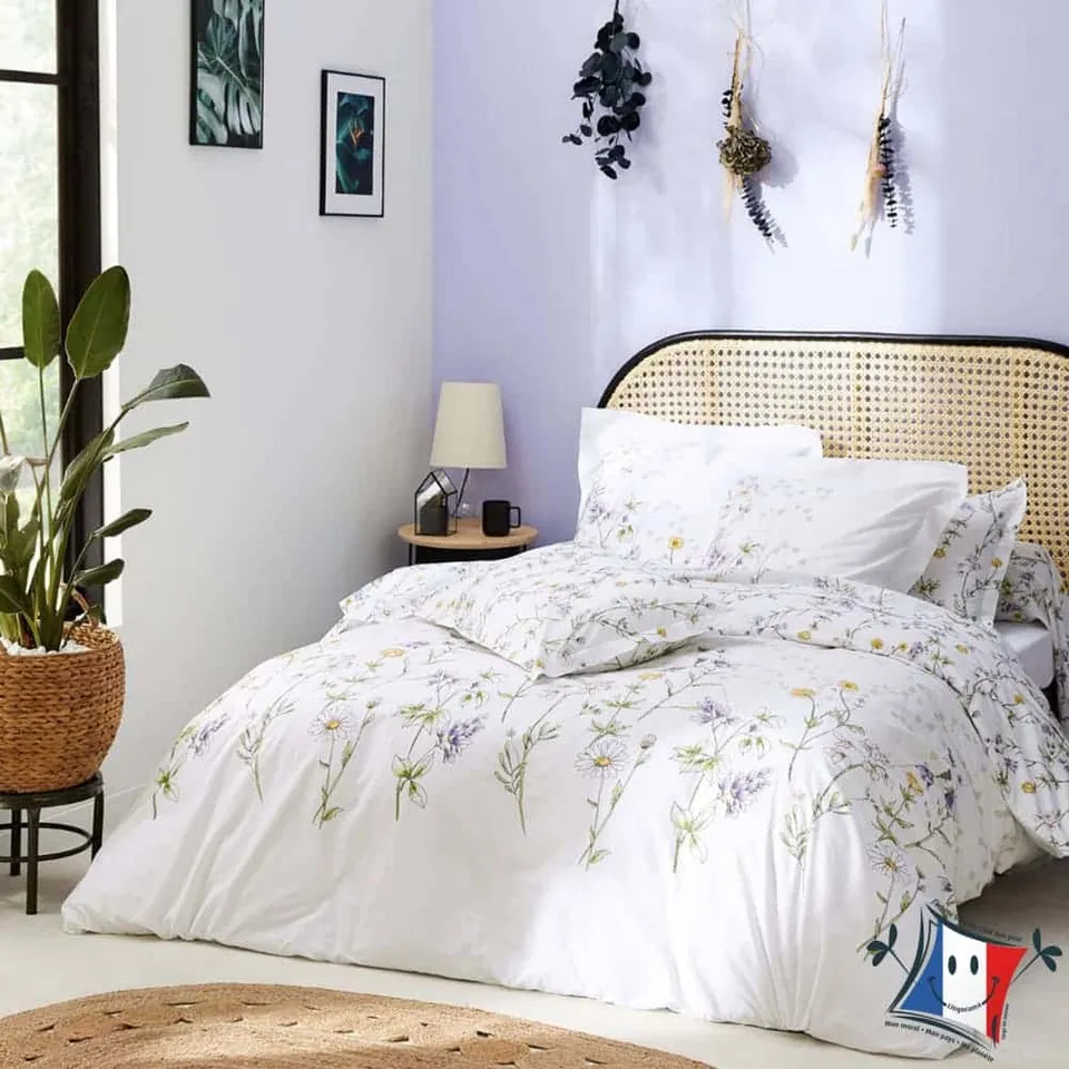 Lingorama Foliflora Tradilinge housse de couette coton 57 fils fleuri