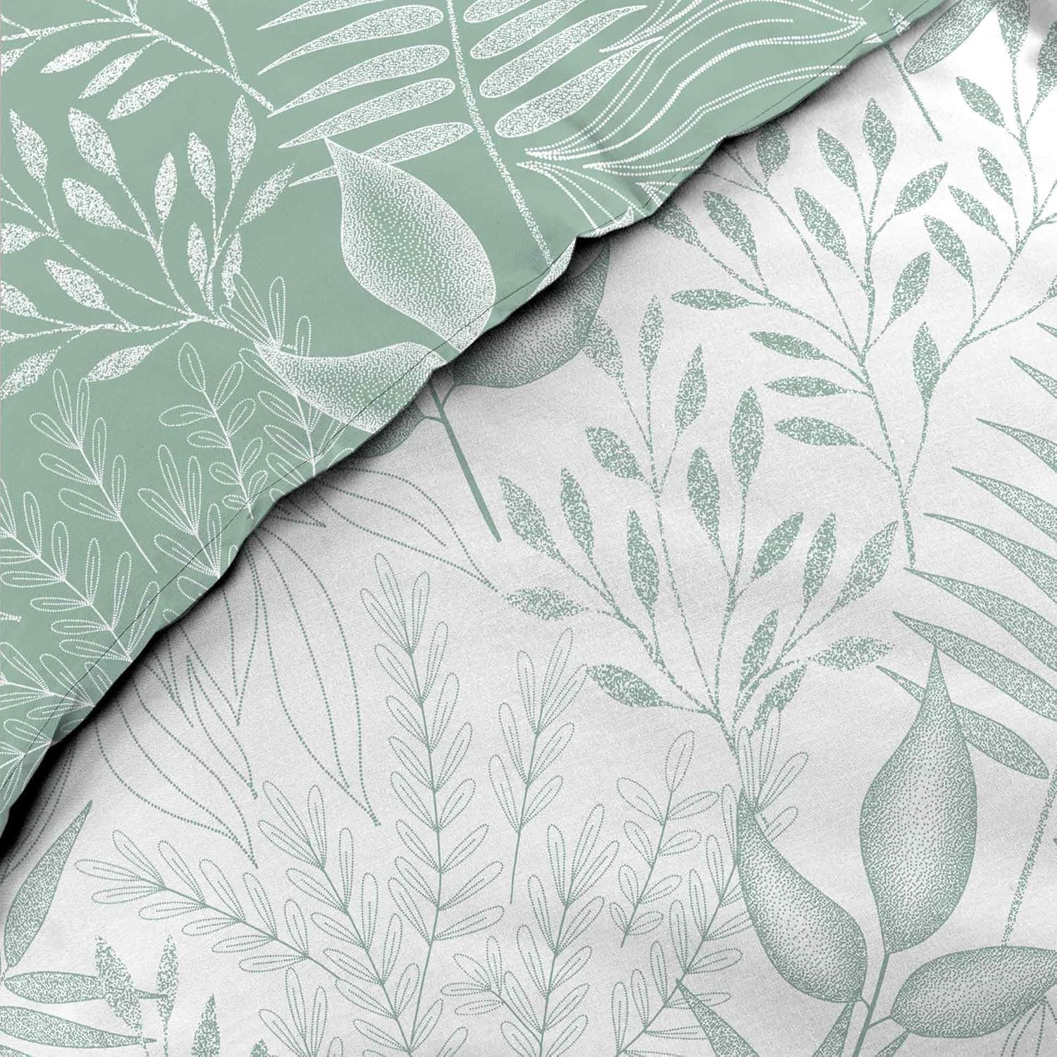 Promo Linge Cassia parure lit coton 220x240 cm sauge