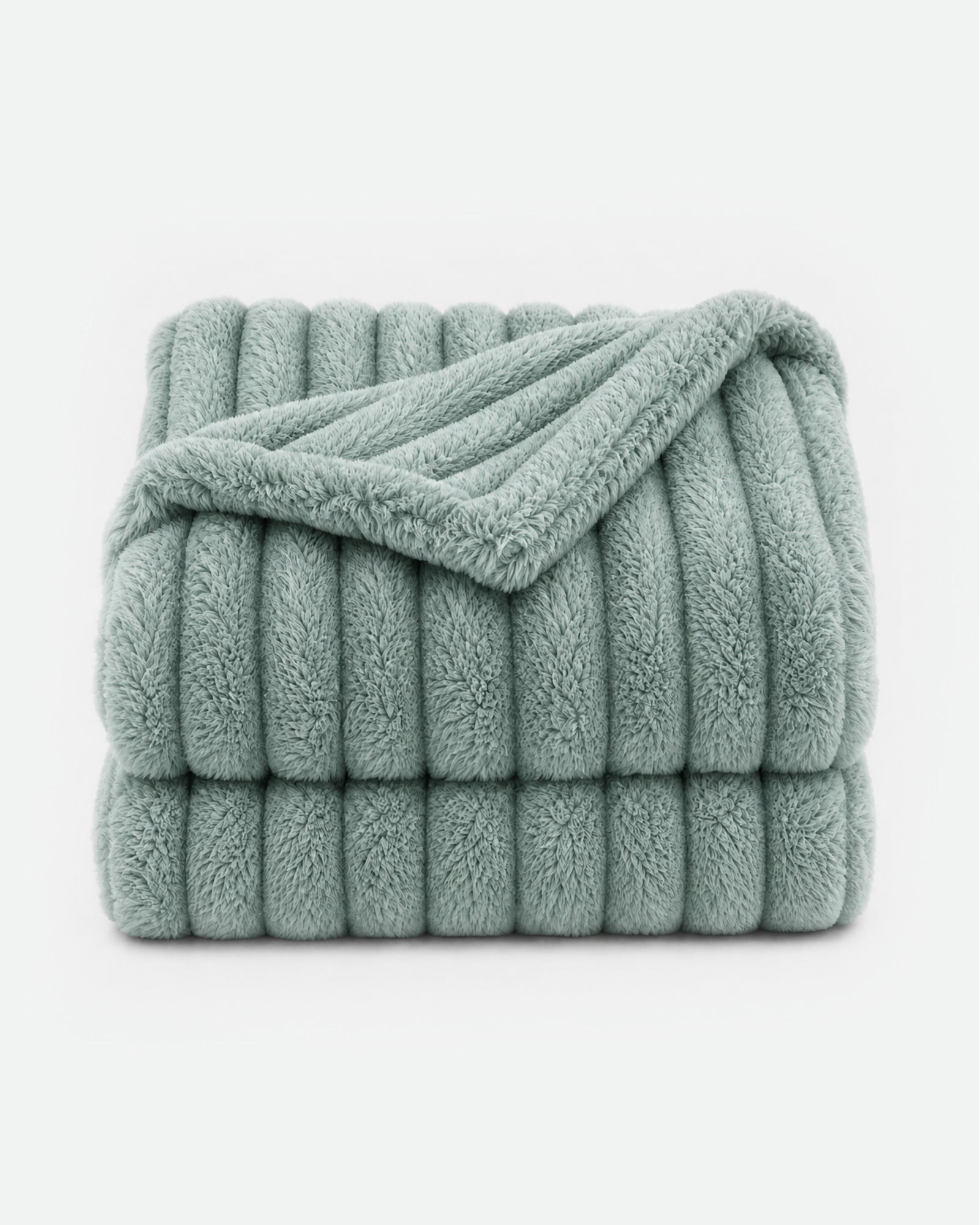 Utopia Bedding Ribbed Faux Fur Blanket plaid gris Queen
