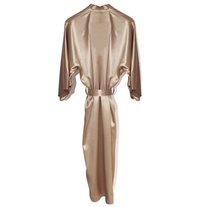 Slip Long Robe peignoir soie caramel 100% soie