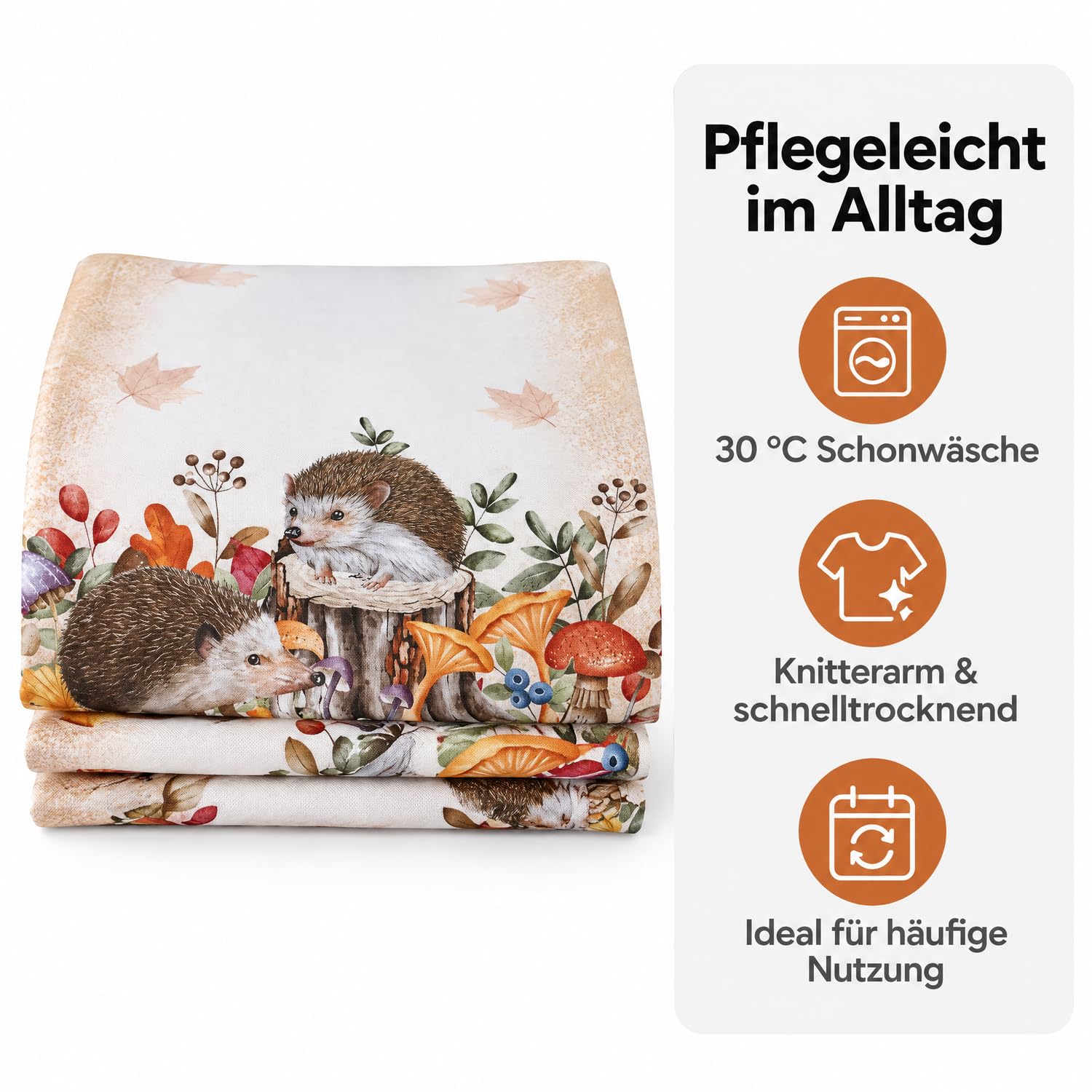 Texpot Tischdecken nappe hérisson automne 85x85 polyester