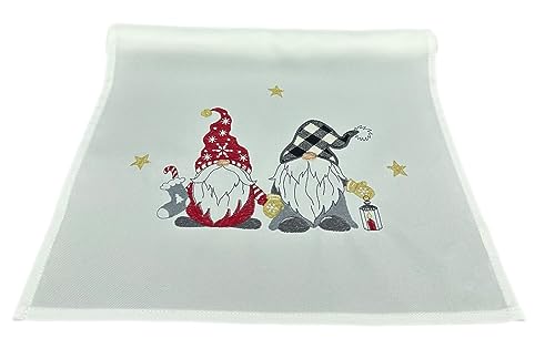 Texpot Tischläufer chemin de table Noël lutin écru 40 x 140 cm
