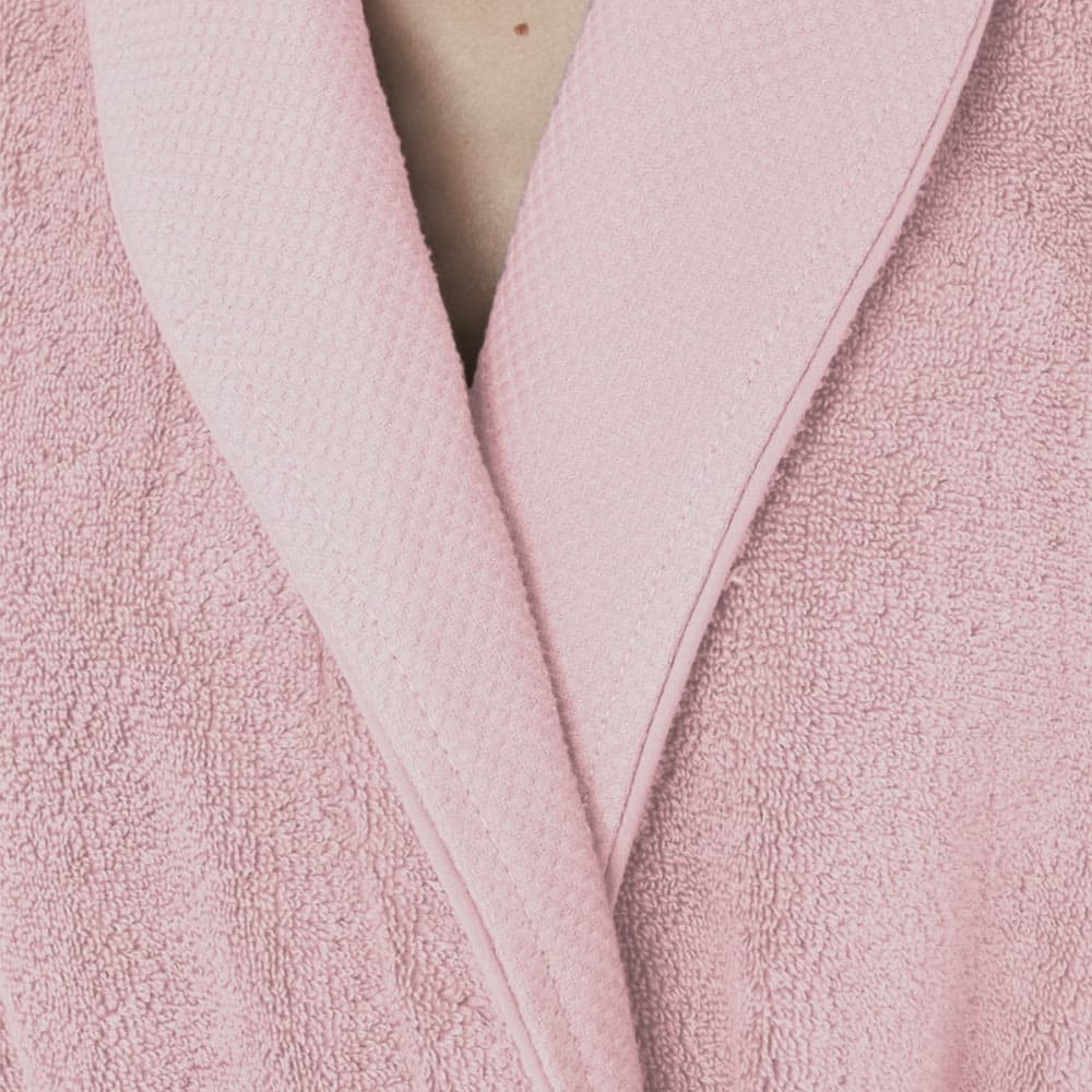 Lingorama Linge de bain peignoir éponge rose poudre coton
