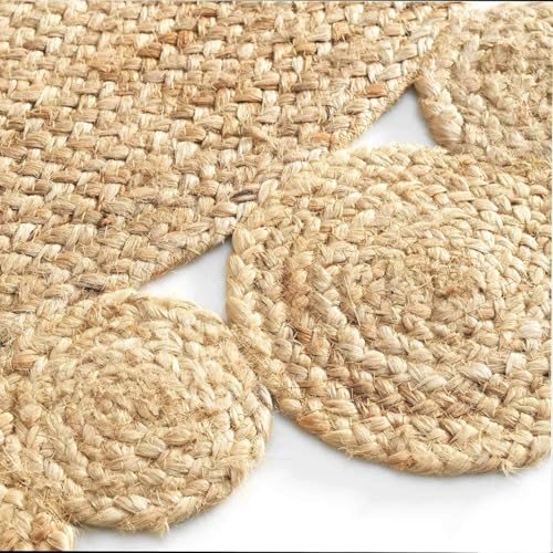 Promo Linge Cordou tapis rond 120 cm jute ajouré