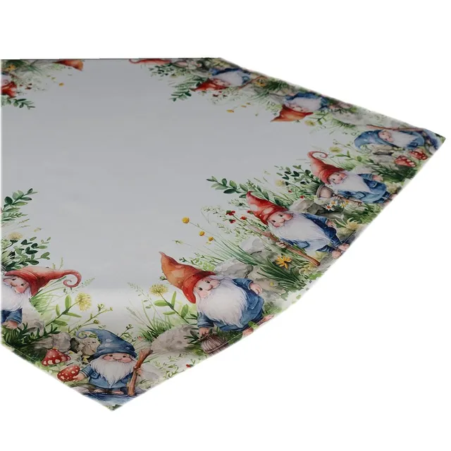 TEXPOT Tischdecken nappe 85 x 85 cm motif nain blanc
