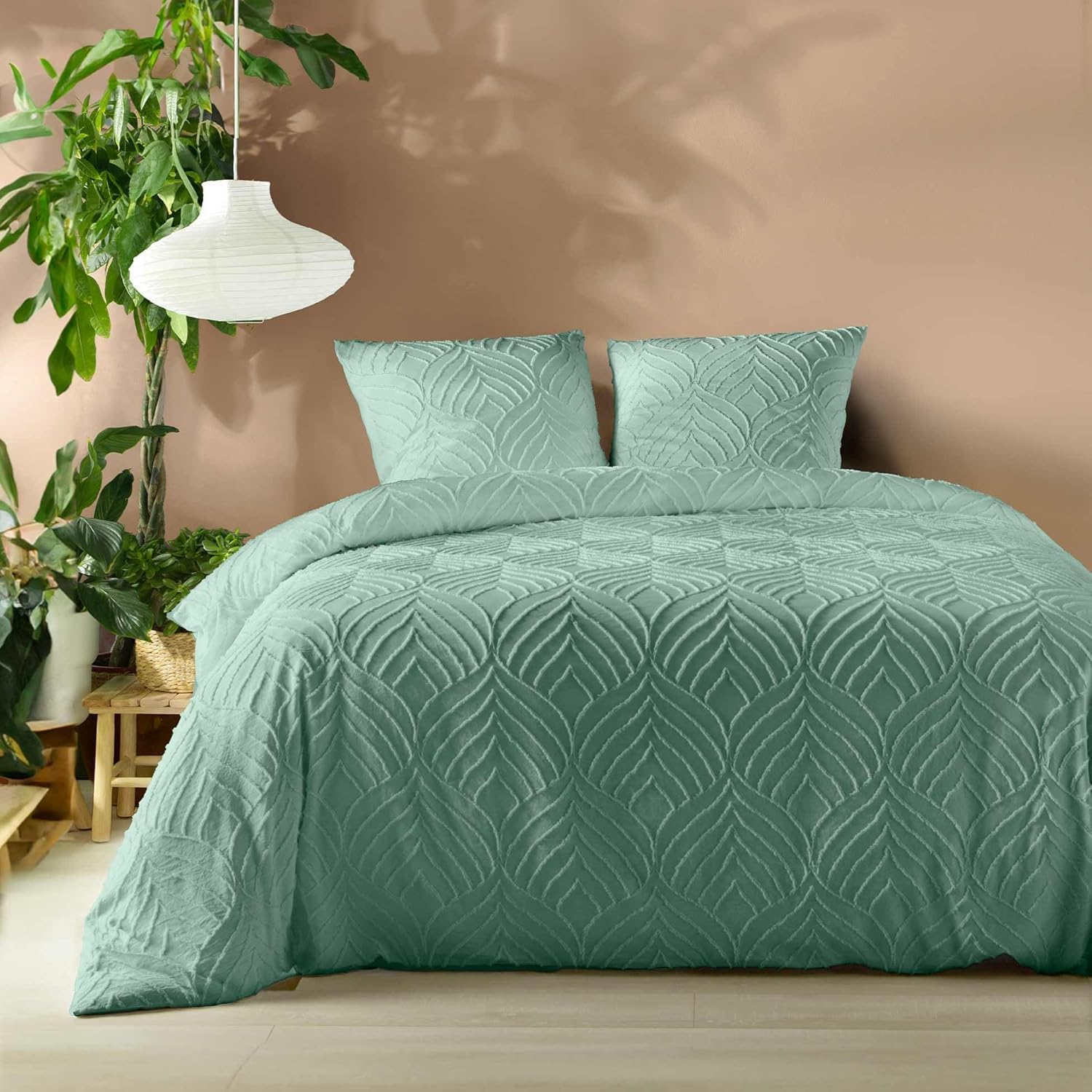 PROMO LINGE Heltie parure de lit blanc 240x220 microfibre 3 pièces