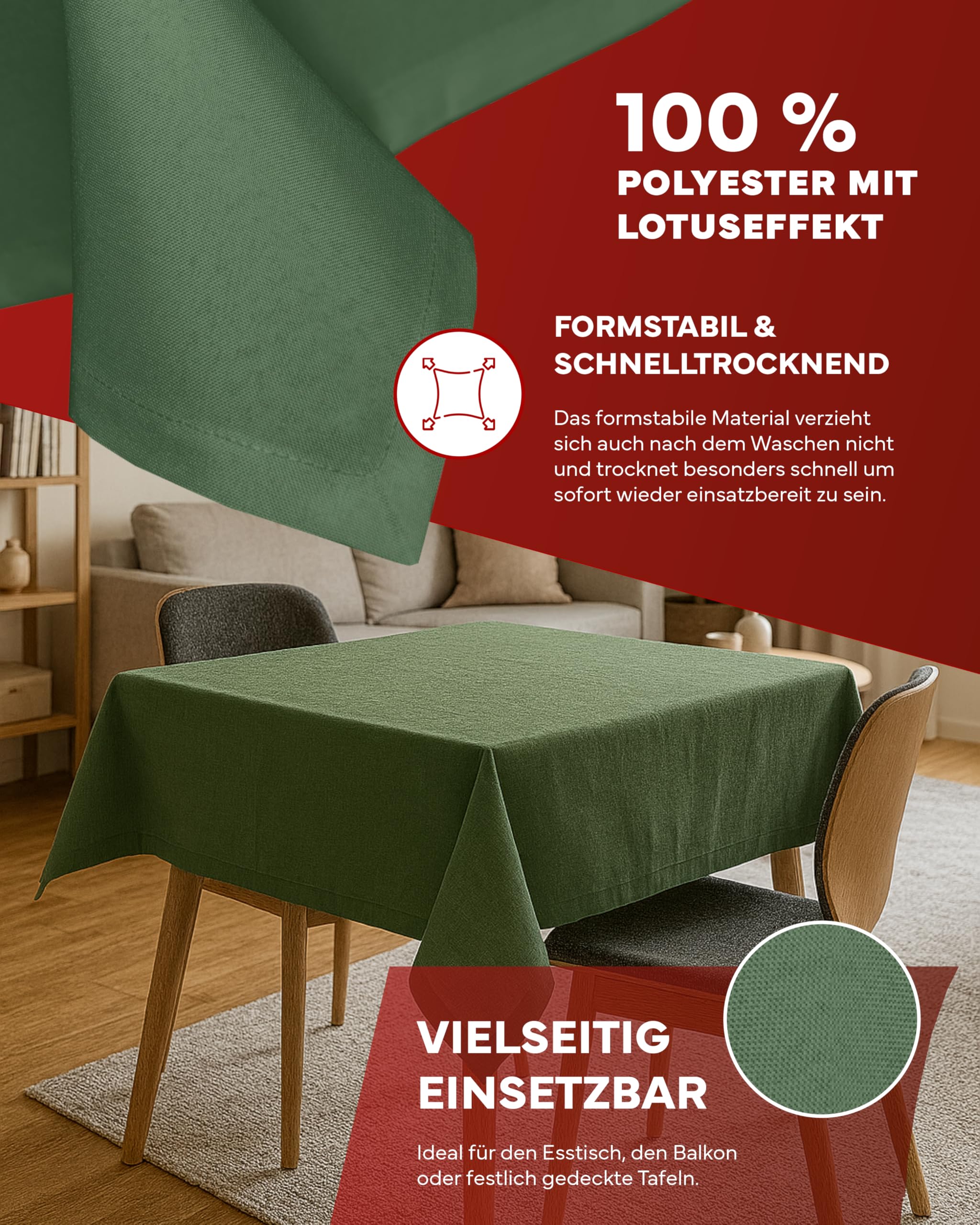 TEXPOT Gartentischdecken nappe jardin ronde 180 cm vert foncé